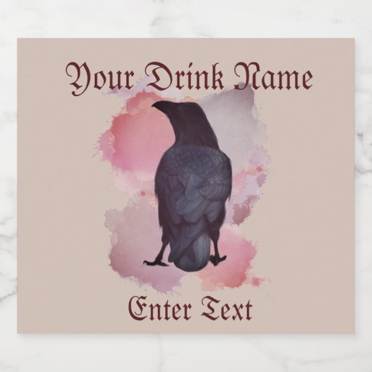 Étiquette de boisson de corneille (Étiquettes simples)