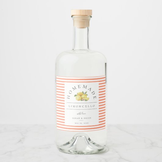 Étiquette de boisson de la pêche Limoncello modern (Devant)