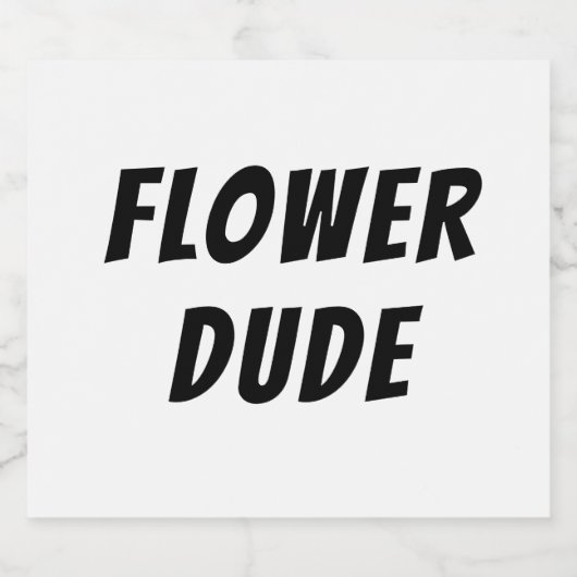 Étiquette de boisson Flower Dude (Étiquettes simples)