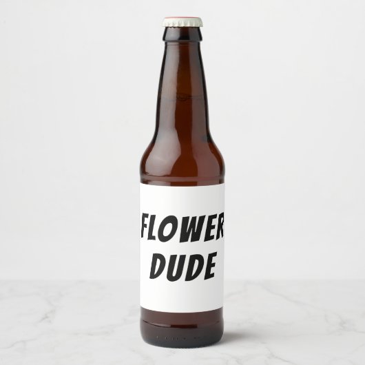 Étiquette de boisson Flower Dude (Devant)