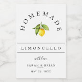 Étiquette de boisson Limoncello blanc moderne (Étiquettes simples)