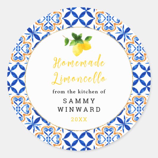 Étiquette de boisson Limoncello fait maison (Devant)