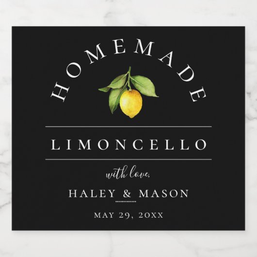 Étiquette de boisson moderne Black Limoncello (Étiquettes simples)