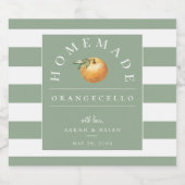 Étiquette de boisson Orangecello Sage Stripe moder (Étiquettes simples)