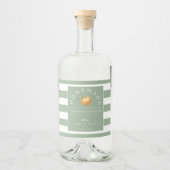 Étiquette de boisson Orangecello Sage Stripe moder (Devant)