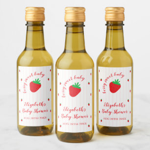 Étiquette de boisson pour Baby Shower « Fraise Suc