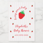 Étiquette de boisson pour Baby Shower « Fraise Suc (Étiquettes simples)
