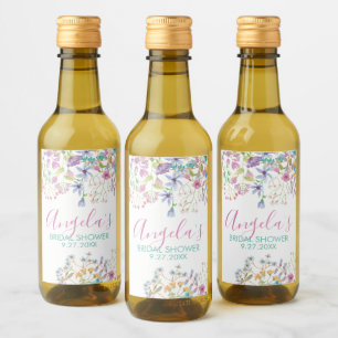 Étiquette de boisson pour douche de mariée florale