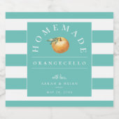 Étiquette de boisson Turquoise Orangecello moderne (Étiquettes simples)
