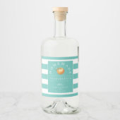 Étiquette de boisson Turquoise Orangecello moderne (Devant)