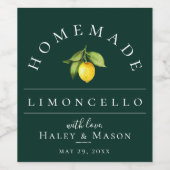 Étiquette de boisson verte Limoncello moderne (Étiquettes simples)