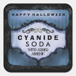 Étiquette de boissons de Halloween - grand carré