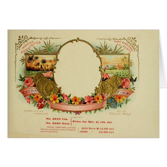 Étiquette de boîte à cigares vintage (Devant horizontal)