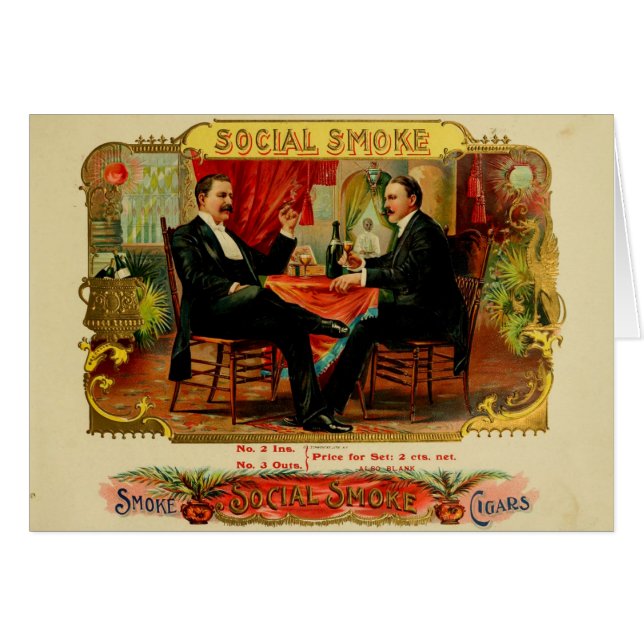 Étiquette de boîte à cigares vintage (Devant horizontal)