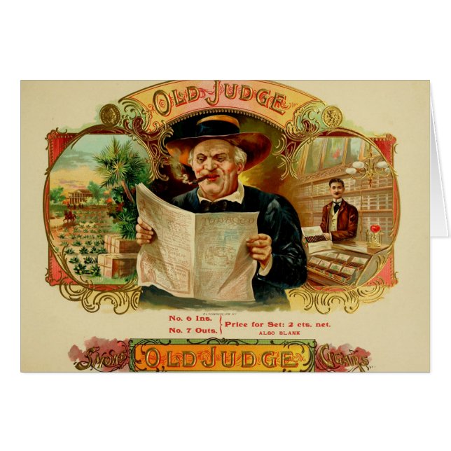 Étiquette de boîte à cigares vintage (Devant horizontal)