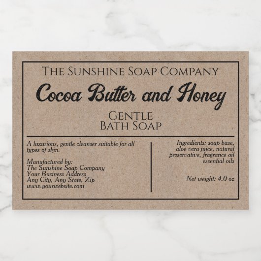 Étiquette de boîte à savon imperméable en papier K (Étiquettes simples)