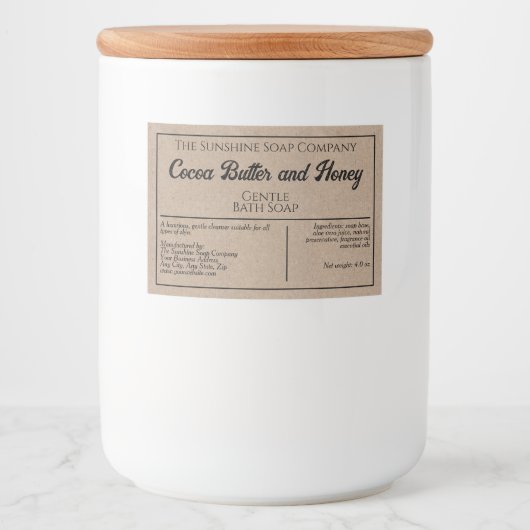 Étiquette de boîte à savon imperméable en papier K (Devant)