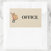 Étiquette de boîte de déplacement - Bureau (Sac)
