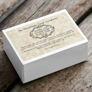 Étiquette de boîte de savon en parchemin bronzé vi