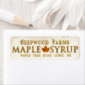 Étiquette de boîte de sirop d'érable en cuivre ave (En situation)