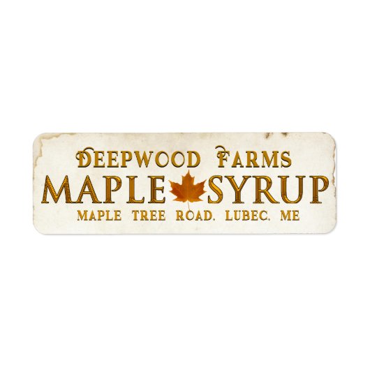 Étiquette de boîte de sirop d'érable en cuivre ave (Devant)