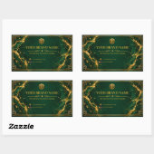 Étiquette de boîte géométrique rectangle en or éme (Feuille)