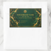 Étiquette de boîte géométrique rectangle en or éme (Sac)