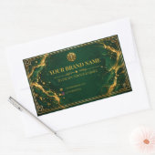Étiquette de boîte géométrique rectangle en or éme (Enveloppe)