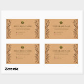 Étiquette de boîte rectangle boho en papier kraft (Feuille)