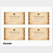 Étiquette de boîte rectangle en marbre bleu marine (Feuille)