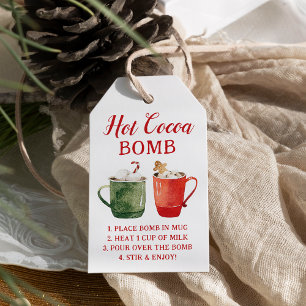 Étiquette de bombe de chocolat chaud à l'aquarelle
