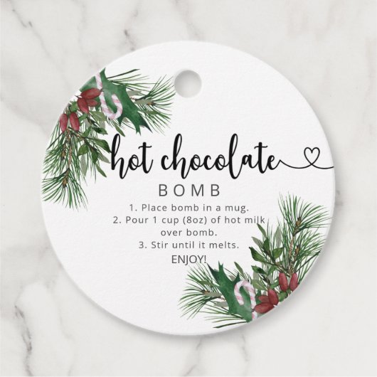 Étiquette de bombe de chocolat chaud. Bombe de cac (Devant)