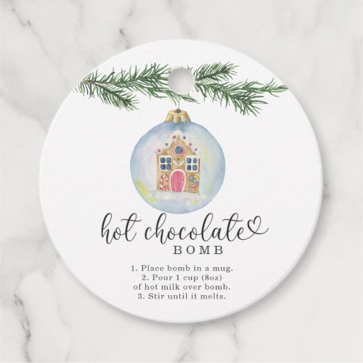étiquette de bombe de chocolat chaud. Hiver à l'aq (Devant)
