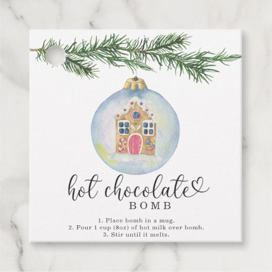 étiquette de bombe de chocolat chaud. Hiver à l'aq (Devant)