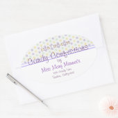 Étiquette de bonbons Pois violet (Enveloppe)