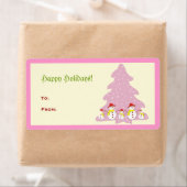 Étiquette de bonhomme de neige d'arbre de Noël ros (En situation)