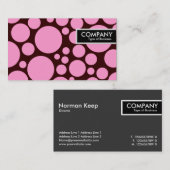 Étiquette de bord - tachetée - rose sur le brun (Devant / Derrière)