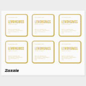 Étiquette de bougie à bordure dorée moderne (Feuille)