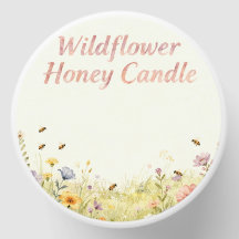 Étiquette de Bougie au Miel de Fleur Sauvage – Con