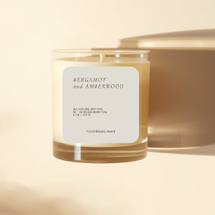 Étiquette de bougie beige minimaliste moderne