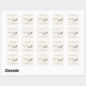 Étiquette de bougie beige personnalisée Affaires m (Feuille)
