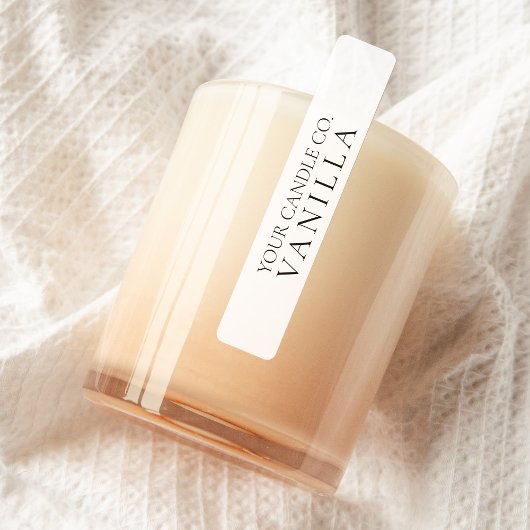 Étiquette de bougie blanche minimaliste