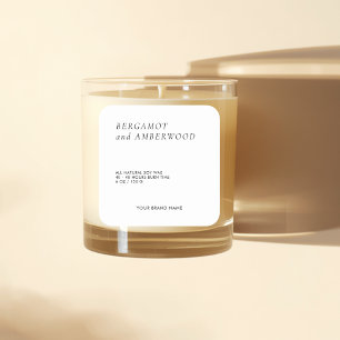 Étiquette de bougie blanche minimaliste moderne