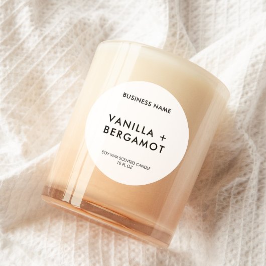 Étiquette de bougie blanche minimaliste moderne