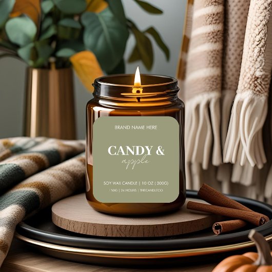 Étiquette de bougie Candy Apple automne | Minimali
