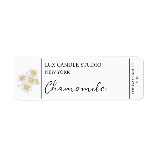 Étiquette de bougie Chamomile (Devant)