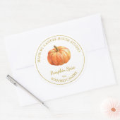 Étiquette de bougie Citrouille maison Gold | Blanc (Enveloppe)