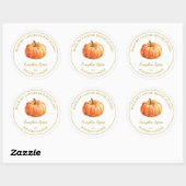 Étiquette de bougie Citrouille maison Gold | Blanc (Feuille)