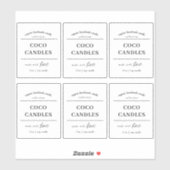 Étiquette de bougie Conception de vinyle transpare (Feuille)