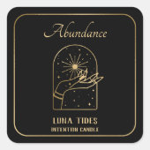 Étiquette de bougie d'abondance spirituelle d'or (Devant)